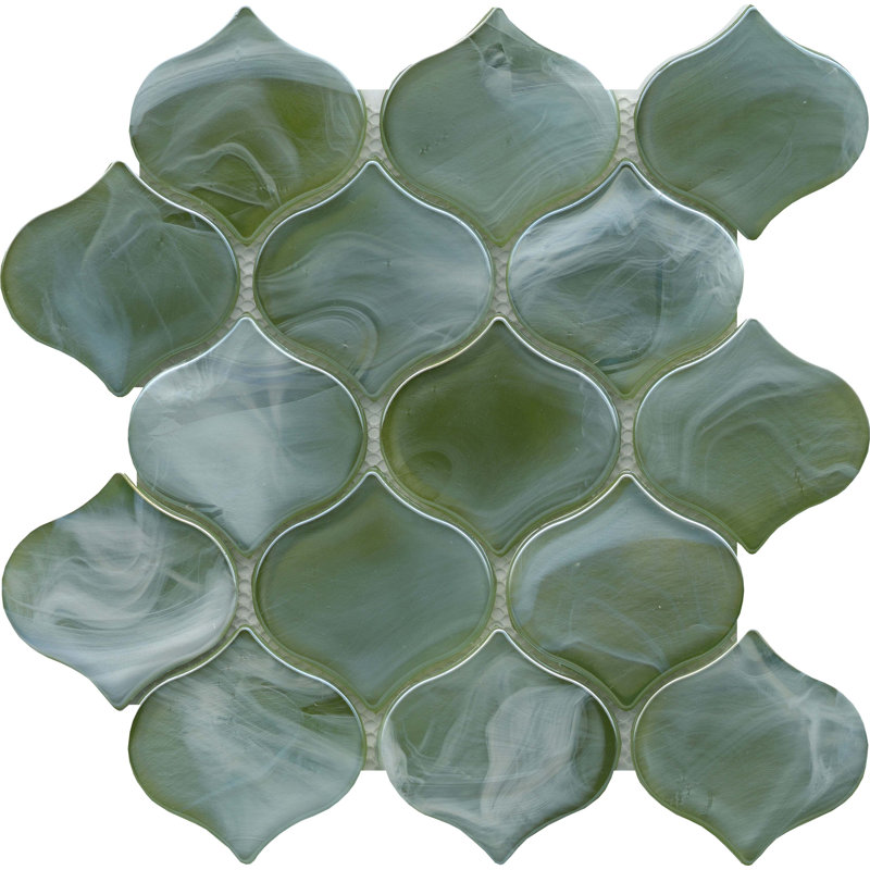 Emser Tile Splash™ 10" x 10" Glass Arabesque Mosaic Tile Wayfair